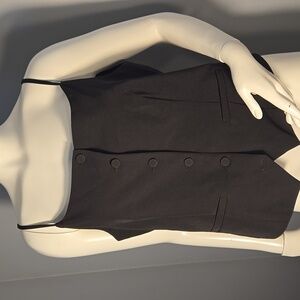Sincerely Jules Women's Button Up Black Spaghetti Strap Lined Vest Size Large